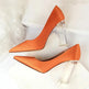 Womens Pumps Shoes Stiletto Satin Transparent Block High Heels - EX-STOCK CANADA