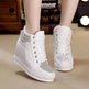 Womens Sneakers Shoes High Top Wedge Platform Heels Rhinestone - EX-STOCK CANADA