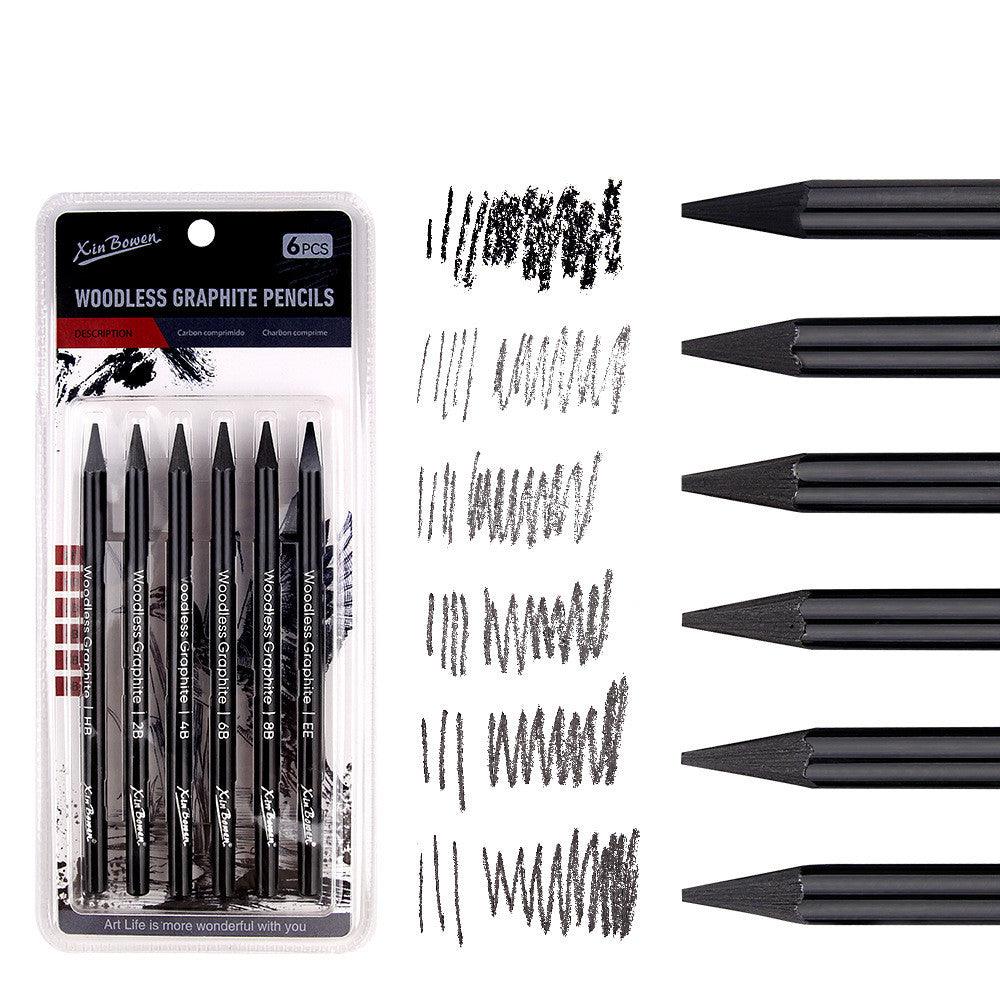 Wood-free Graphite Full Lead Sketching Pencil 6 PCs Suit For Art - EX-STOCK CANADA
