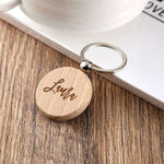 Wooden Engraved Lettering Name Pendant Keychain - EX-STOCK CANADA