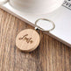 Wooden Engraved Lettering Name Pendant Keychain - EX-STOCK CANADA