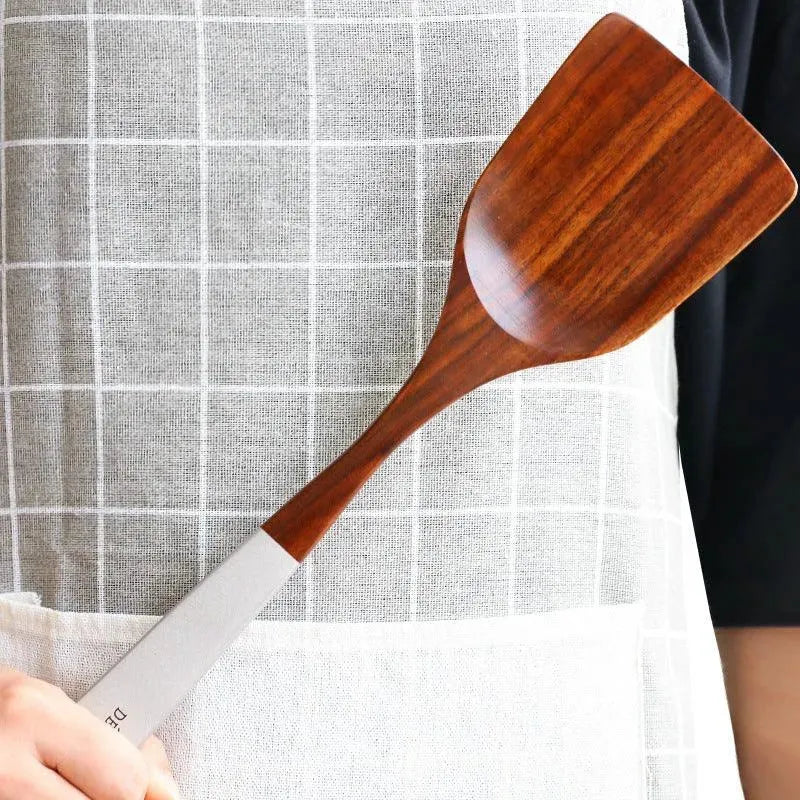 Wooden Kitchen Utensils Set Appliances Special Non-stick Set Pure Natural Teak Solid Wood Long Handle Shovel Tools - EX-STOCK CANADA