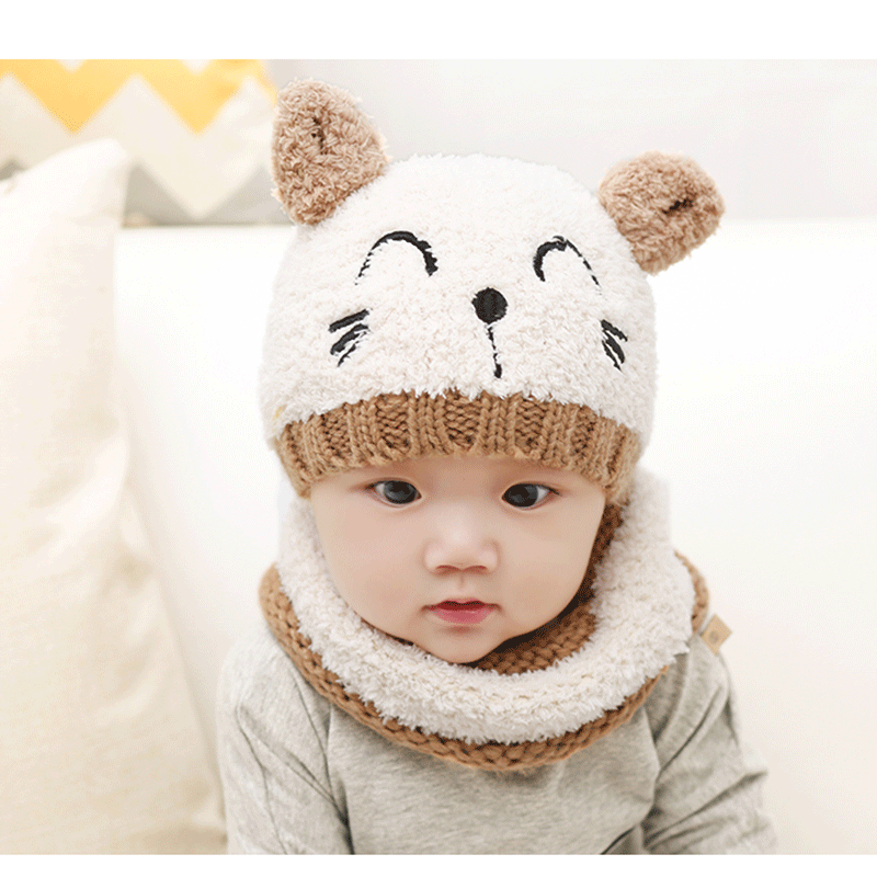Wool scarf baby hat - EX-STOCK CANADA