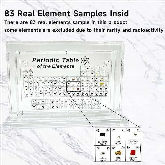 Xanadued Periodic Table w/ Real Elements, Acrylic Display: 83 Element Samples - EX-STOCK CANADA