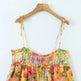 Y2K Flowers Print Suspender Dress Summer Fashion Ruffled Holiday Beach Short Dresses Womens Clothing - EX-STOCK CANADA