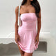 Y2K Tube-top Short Dress Summer Sexy Pleated Tight Dresses For Womens Clothing - EX-STOCK CANADA