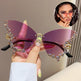 Y2K Vintage Rimless Luxury Diamond Butterfly Sunglasses for Classy Chic Ladies Women - EX-STOCK CANADA