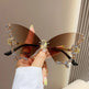 Y2K Vintage Rimless Luxury Diamond Butterfly Sunglasses for Classy Chic Ladies Women - EX-STOCK CANADA