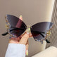 Y2K Vintage Rimless Luxury Diamond Butterfly Sunglasses for Classy Chic Ladies Women - EX-STOCK CANADA