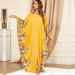 Yellow Bat Sleeve Plus Size Buba Abaya Middle East Women Dress - EX-STOCK CANADA
