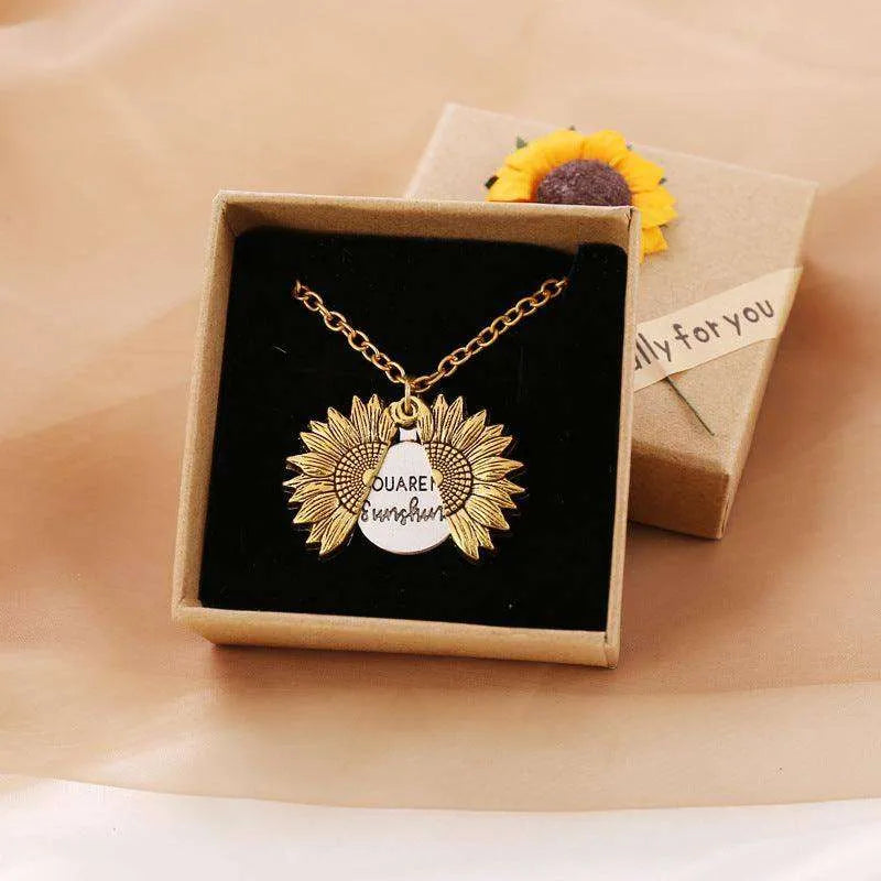 You Are My Sunshine Sunflower Necklace - EX-STOCK CANADA