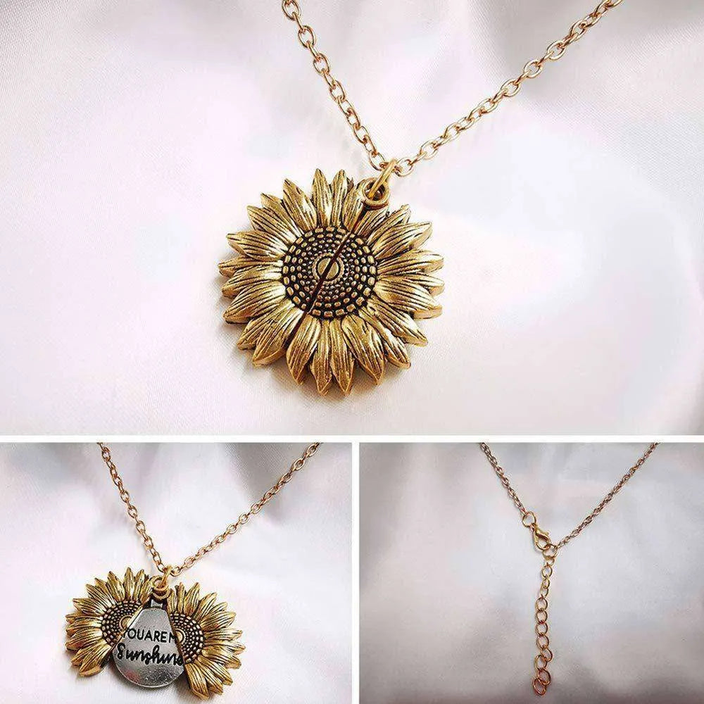 You Are My Sunshine Sunflower Necklace - EX-STOCK CANADA