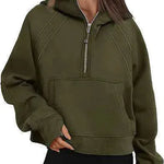 Zip Hoodie Sweater Pocket Loose Sport Top Long Sleeve - EX-STOCK CANADA