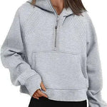 Zip Hoodie Sweater Pocket Loose Sport Top Long Sleeve - EX-STOCK CANADA