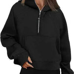 Zip Hoodie Sweater Pocket Loose Sport Top Long Sleeve - EX-STOCK CANADA