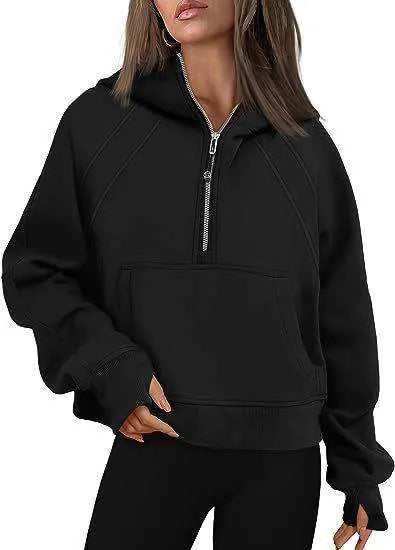 Zip Hoodie Sweater Pocket Loose Sport Top Long Sleeve - EX-STOCK CANADA