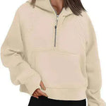 Zip Hoodie Sweater Pocket Loose Sport Top Long Sleeve - EX-STOCK CANADA