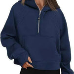 Zip Hoodie Sweater Pocket Loose Sport Top Long Sleeve - EX-STOCK CANADA