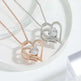 Zircon Double Love With Rhinestones Ins Personalized Heart-shaped Clavicle Chain Necklace - EX-STOCK CANADA