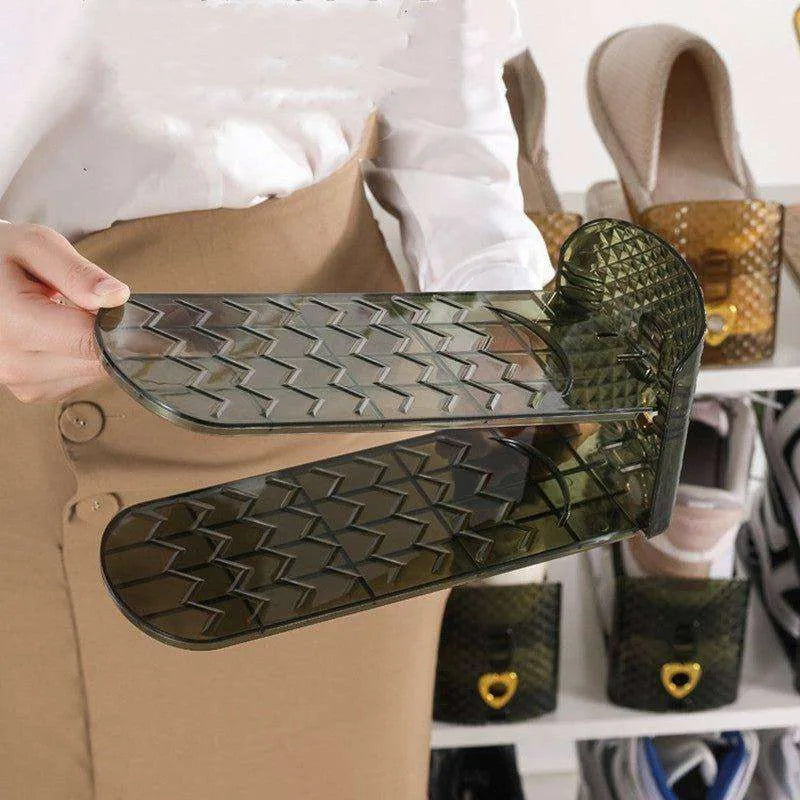 Adjustable Plastic Double layer Shoe Rack & Storage Cabinet - EX-STOCK CANADA
