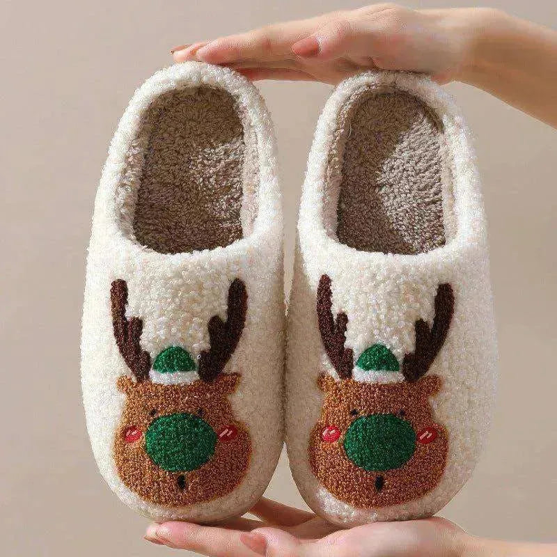 Christmas Home Elk Soft Cozy Slippers Shoes - EX-STOCK CANADA