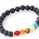 Handmade Black Lava Seven Chakra Healing Balance Beaded Bracelet - EX-STOCK CANADA