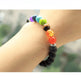 Handmade Black Lava Seven Chakra Healing Balance Beaded Bracelet - EX-STOCK CANADA