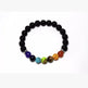 Handmade Black Lava Seven Chakra Healing Balance Beaded Bracelet - EX-STOCK CANADA