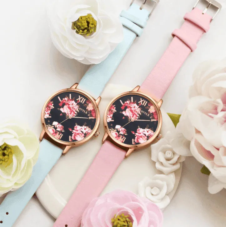 High Quality Fashion Leather Strap Rose Gold Women Watch - EX-STOCK CANADA