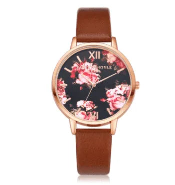 High Quality Fashion Leather Strap Rose Gold Women Watch - EX-STOCK CANADA