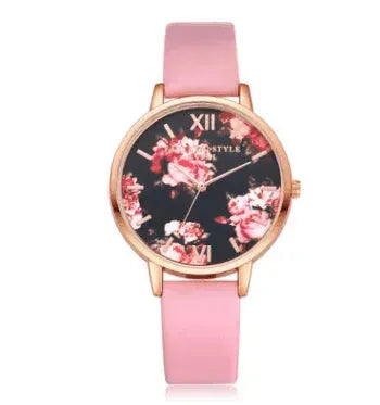 High Quality Fashion Leather Strap Rose Gold Women Watch - EX-STOCK CANADA