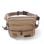 Men Canvas Fanny Pack With 4 Zipper Pockets Waist Bag - EX-STOCK CANADA