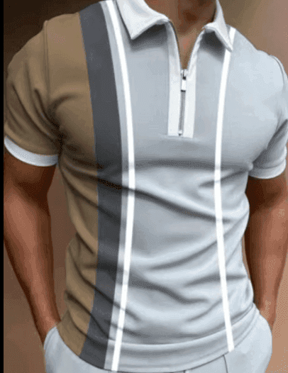 Men's POLO Shirt Striped Printed Short Sleeve Lapel T Shirt - EX-STOCK CANADA