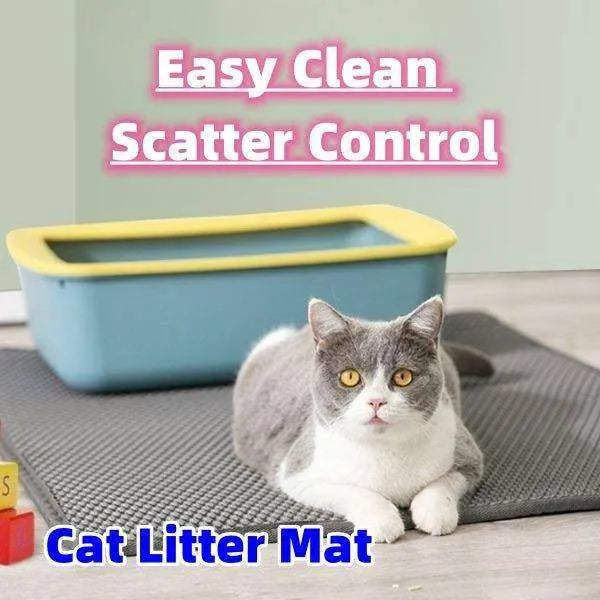 Solid Color Waterproof Easy to Clean Scatter Control Cat Litter Mat - EX-STOCK CANADA