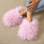 Women's Round Head Fluffy Style Warm Home Cotton Slippers - EX-STOCK CANADA
