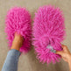 Women's Round Head Fluffy Style Warm Home Cotton Slippers - EX-STOCK CANADA