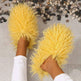 Women's Round Head Fluffy Style Warm Home Cotton Slippers - EX-STOCK CANADA